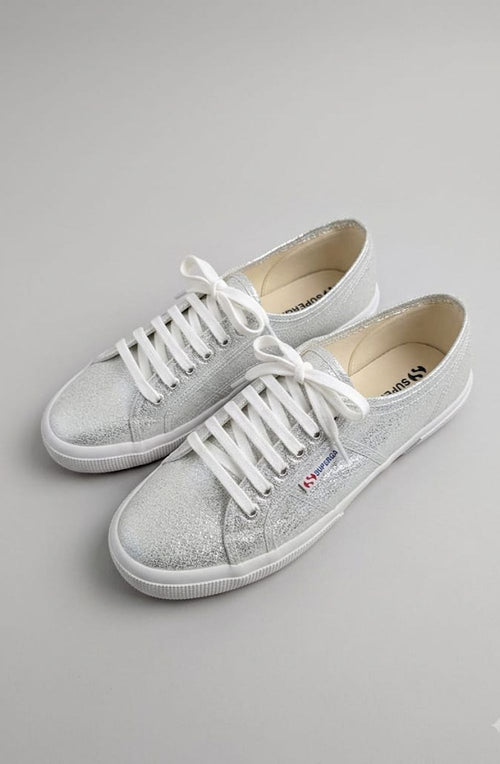 Superga Silver Shimmer Trainers