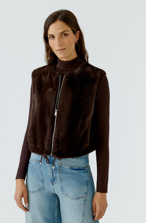 Chocolate Torte Faux Fur Waistcoat