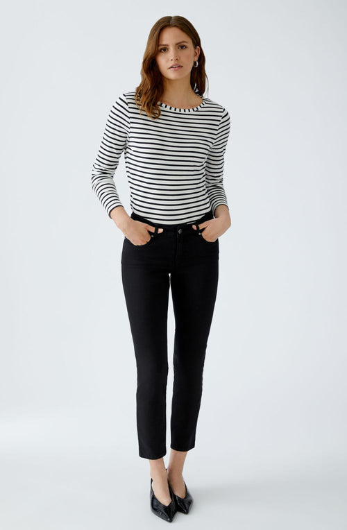 Chocolate Torte and Off White Striped Jersey Top