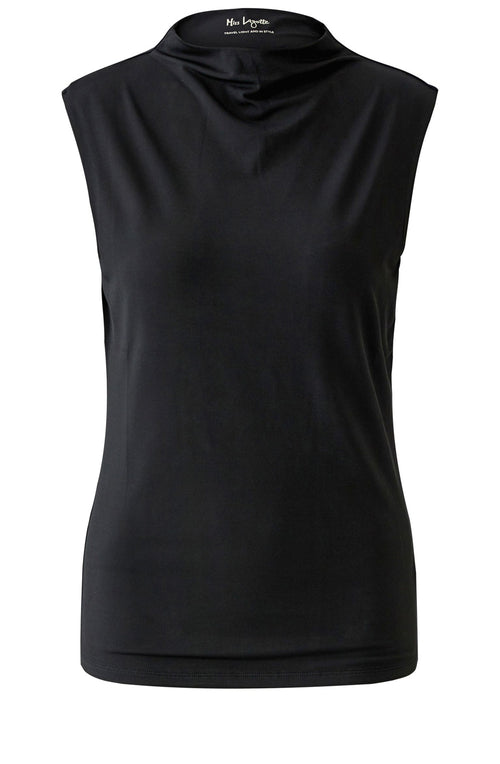 Black High Cowl Neck Top