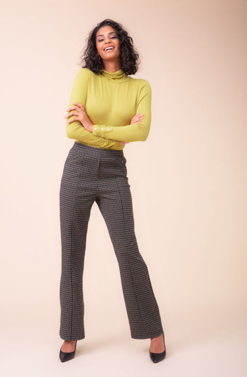 Multi Checked Bootcut Trousers