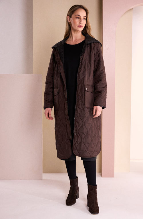 Choko Quilted Longline Coat