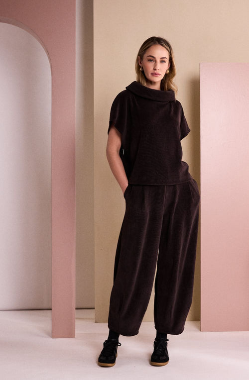 Choko Soft Ribbed Corduroy Tapered Trousers