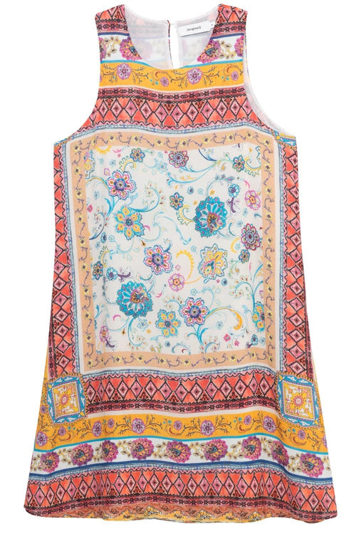 Sleeveless Floral Print Dress