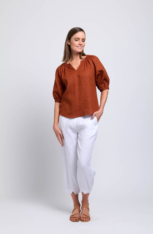 Bombay Turn Up Gypsy Style Linen Blouse