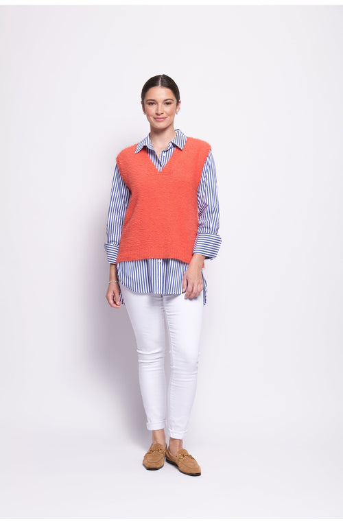 Neon Flash Top Bird Fluffy Yarn Vest