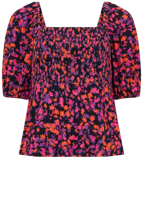 Black Floral Gypsy Style Top