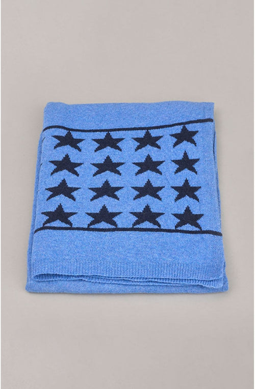Blue Cashmere Star Scarf
