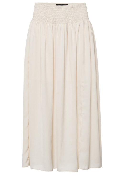 Creme Casual Satin Maxi Skirt