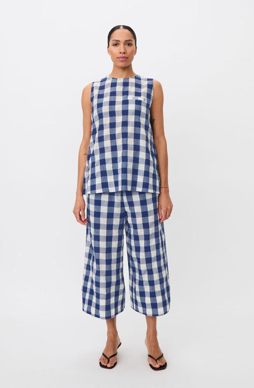 Elivia Gingham Print Sleeveless Top