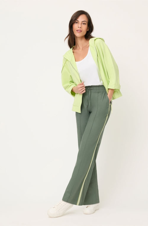 Khaki Statement Stripe Linen Mix Anna Trousers