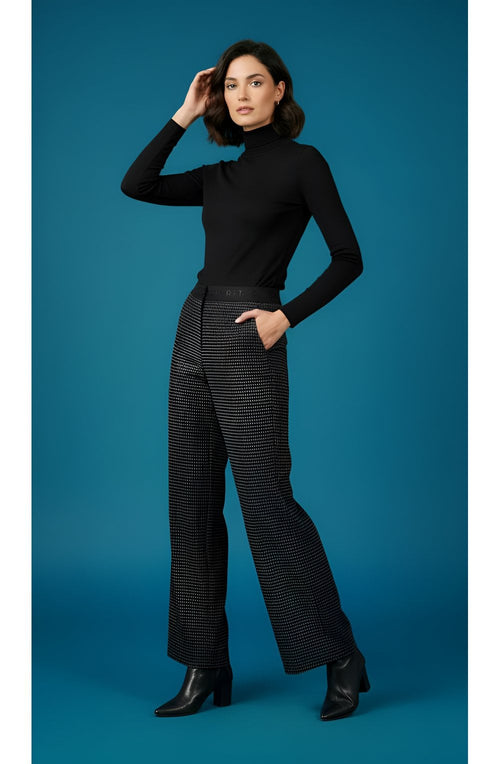 Britt Dark Grey Houndstooth Check Trouser