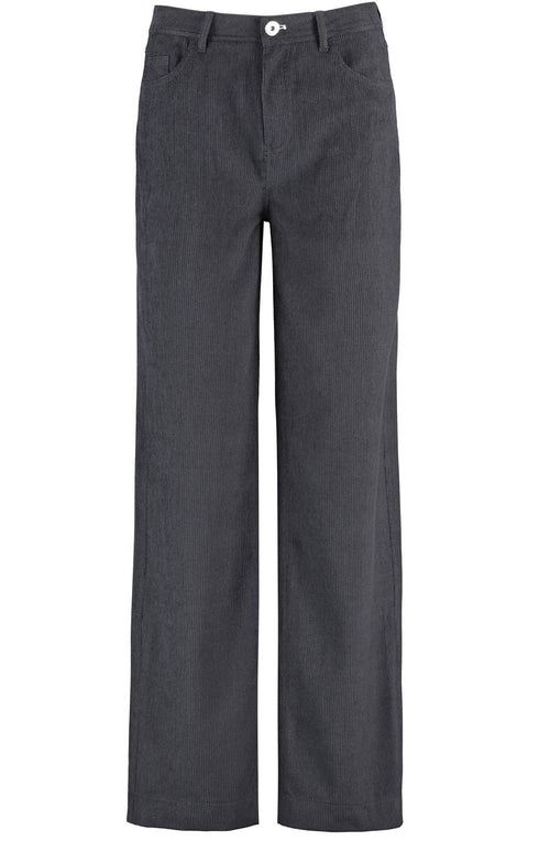 Black Wide Leg Corduroy Trousers