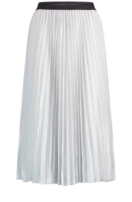Silver Shimmer Pleated Maxi Skirt