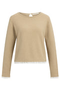 Cornstalk Brown Melange Ruffle Layered Effect Jumper