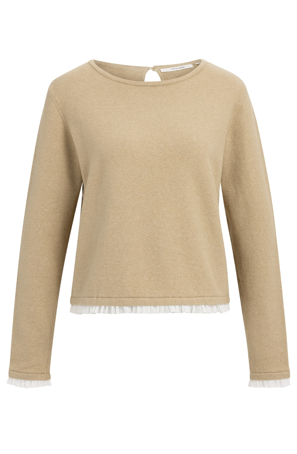 Cornstalk Brown Melange Ruffle Layered Effect Jumper