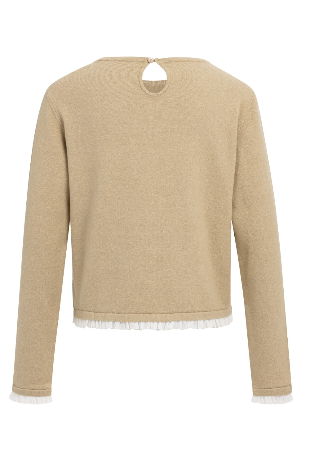 Cornstalk Brown Melange Ruffle Layered Effect Jumper