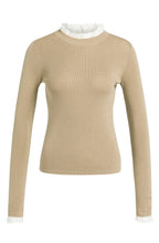 Cornstalk Brown Lace Layered Effect High Neck Jumper