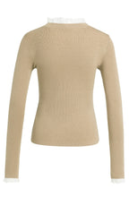 Cornstalk Brown Lace Layered Effect High Neck Jumper