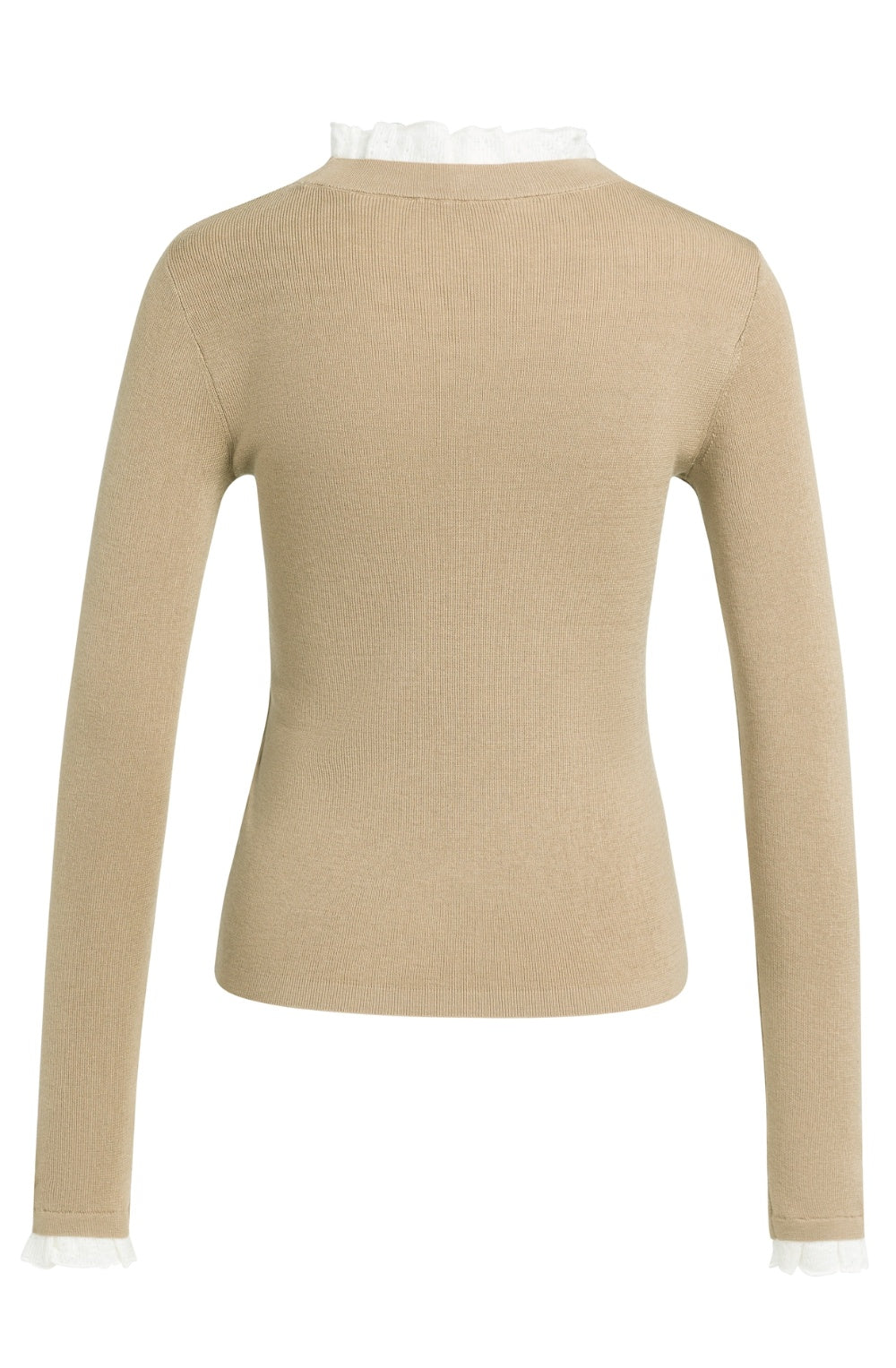 Cornstalk Brown Lace Layered Effect High Neck Jumper