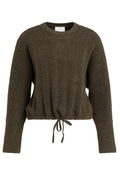 Slate Black Brown Drawstring Hem Jumper