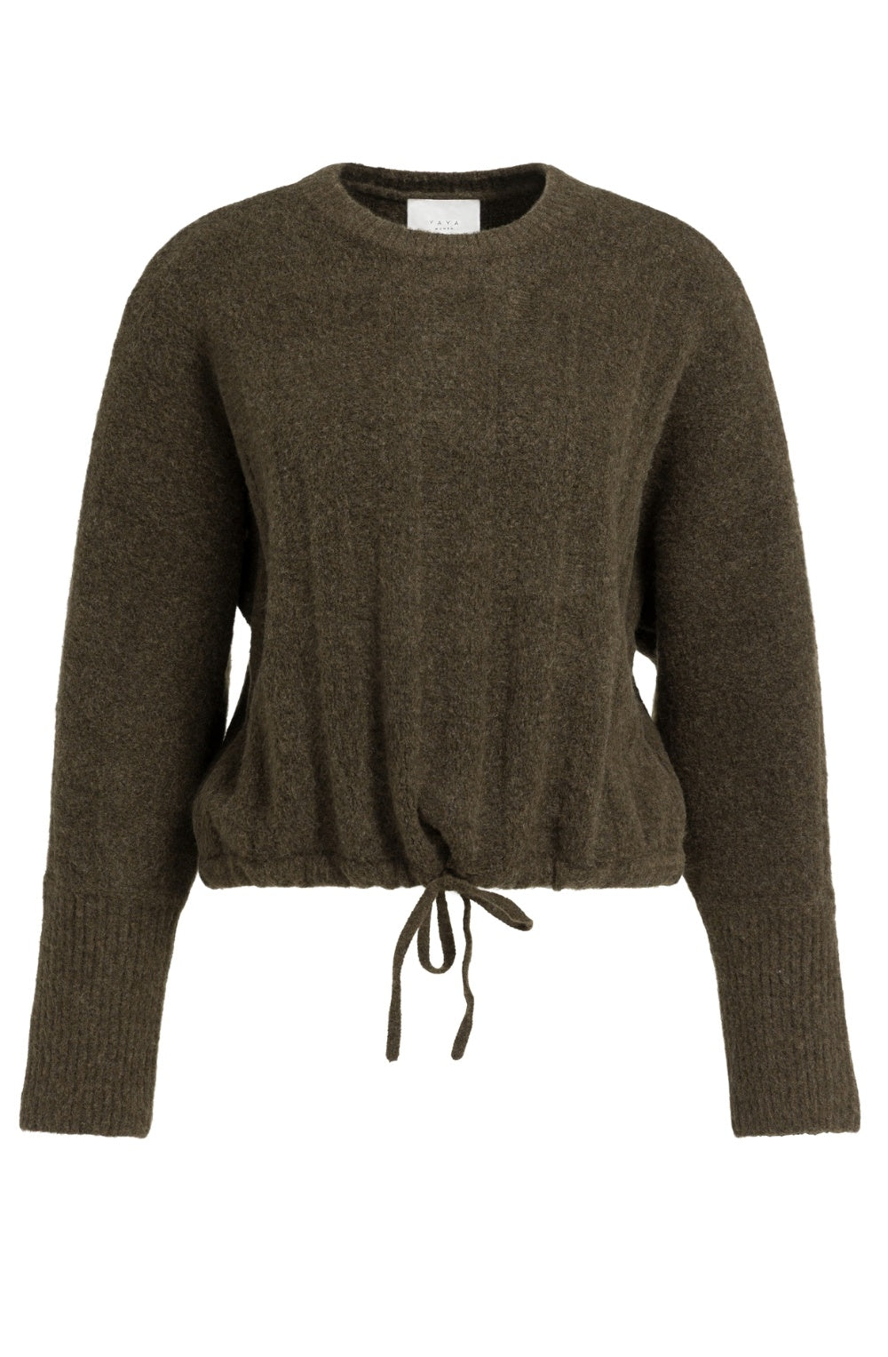 Slate Black Brown Drawstring Hem Jumper