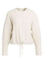 Off White Melange Drawstring Hem Jumper