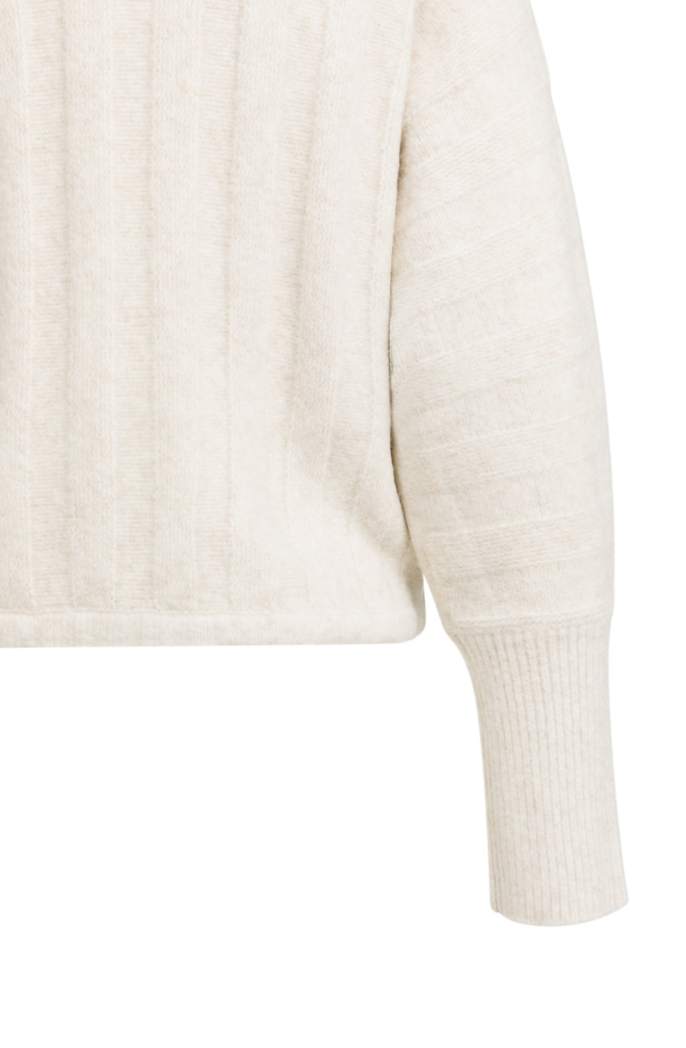 Off White Melange Drawstring Hem Jumper
