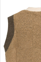 Otter Brown Contrast Hem Sleeveless Pullover