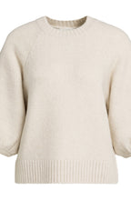Off White Melange Oversized Short Sleeve Jumper
