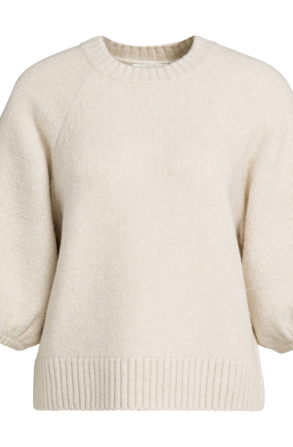 Off White Melange Oversized Short Sleeve Jumper