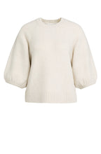 Off White Melange Oversized Short Sleeve Jumper