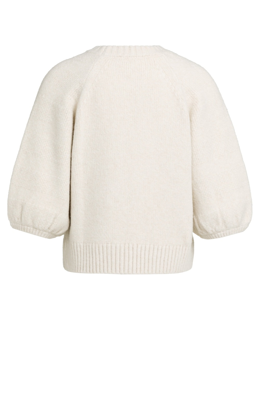 Off White Melange Oversized Short Sleeve Jumper