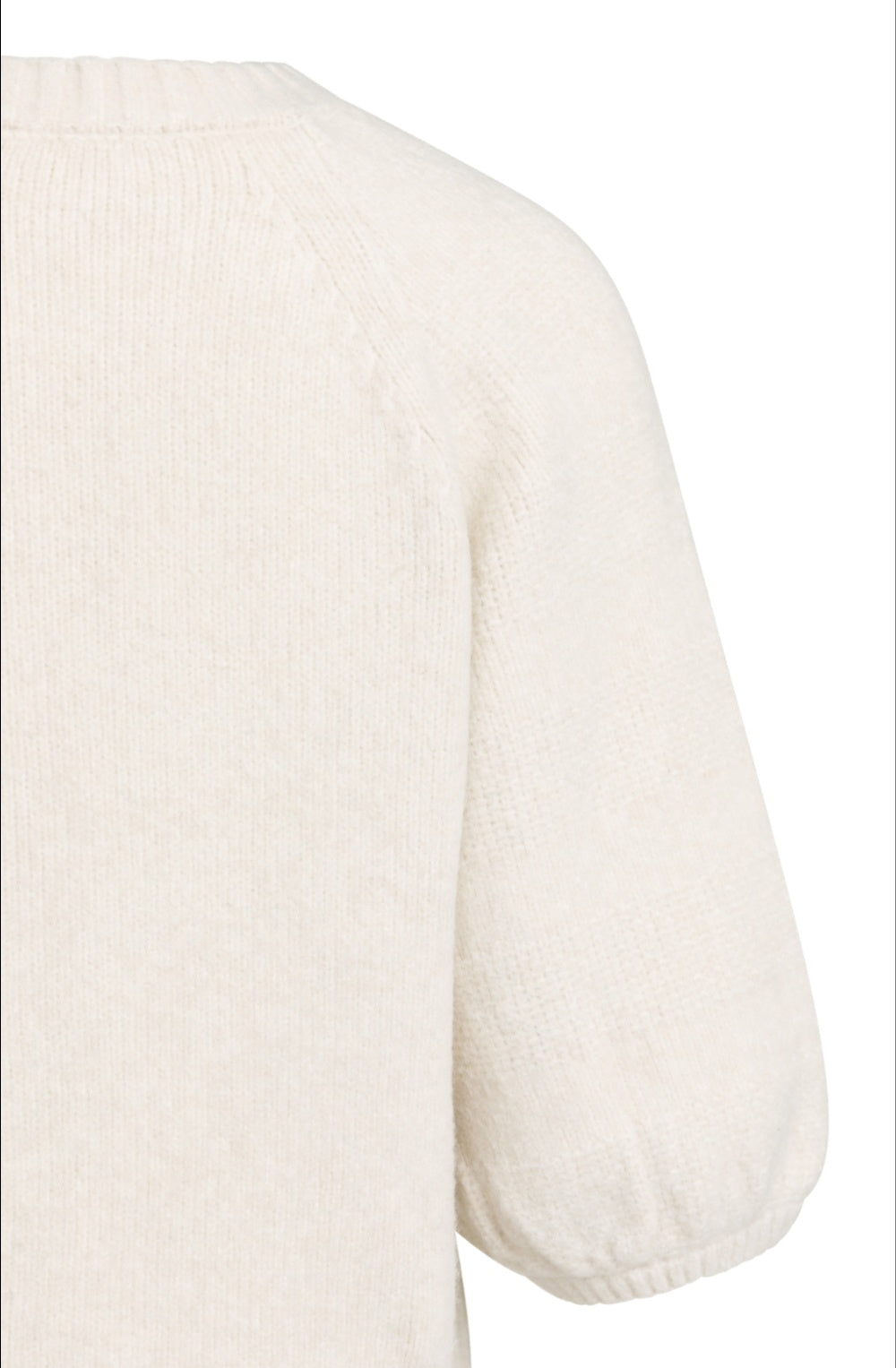 Off White Melange Oversized Short Sleeve Jumper