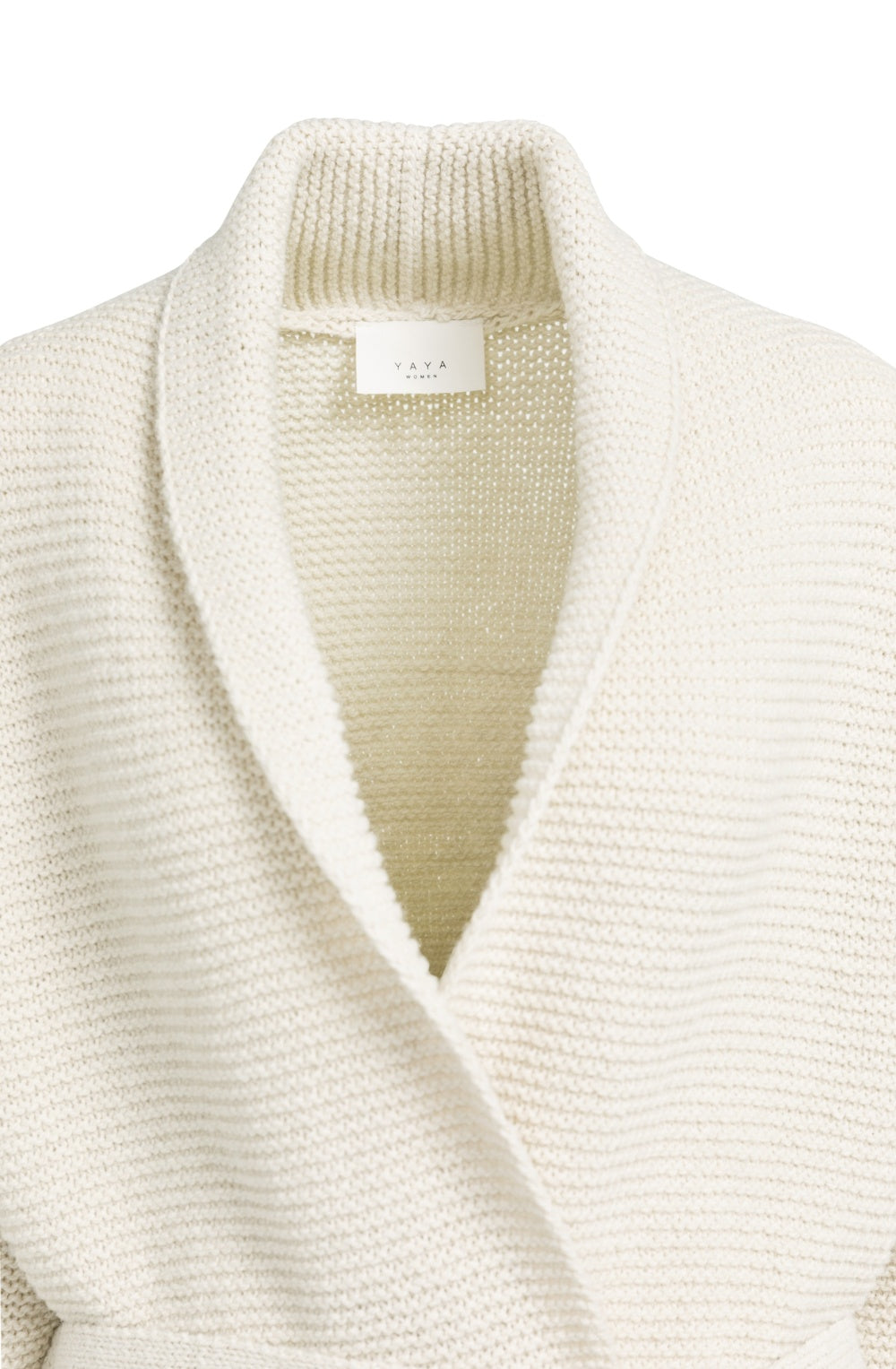Off White Wrap-Around Chunky Cardigan
