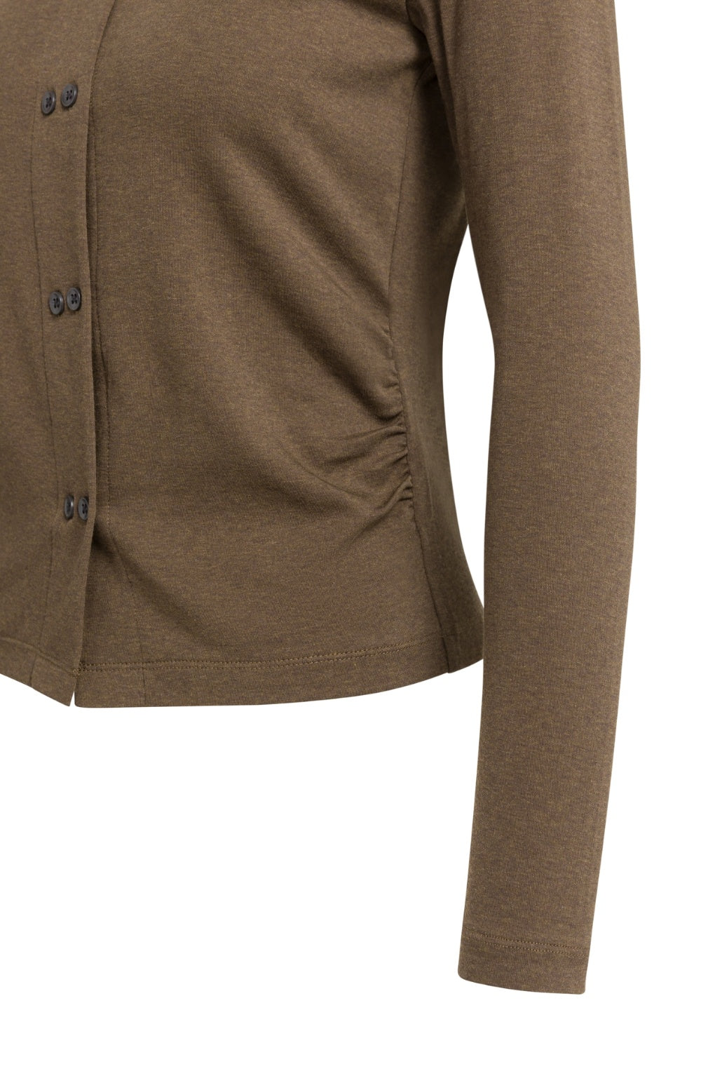 Teak Brown Melange Jersey Cardigan