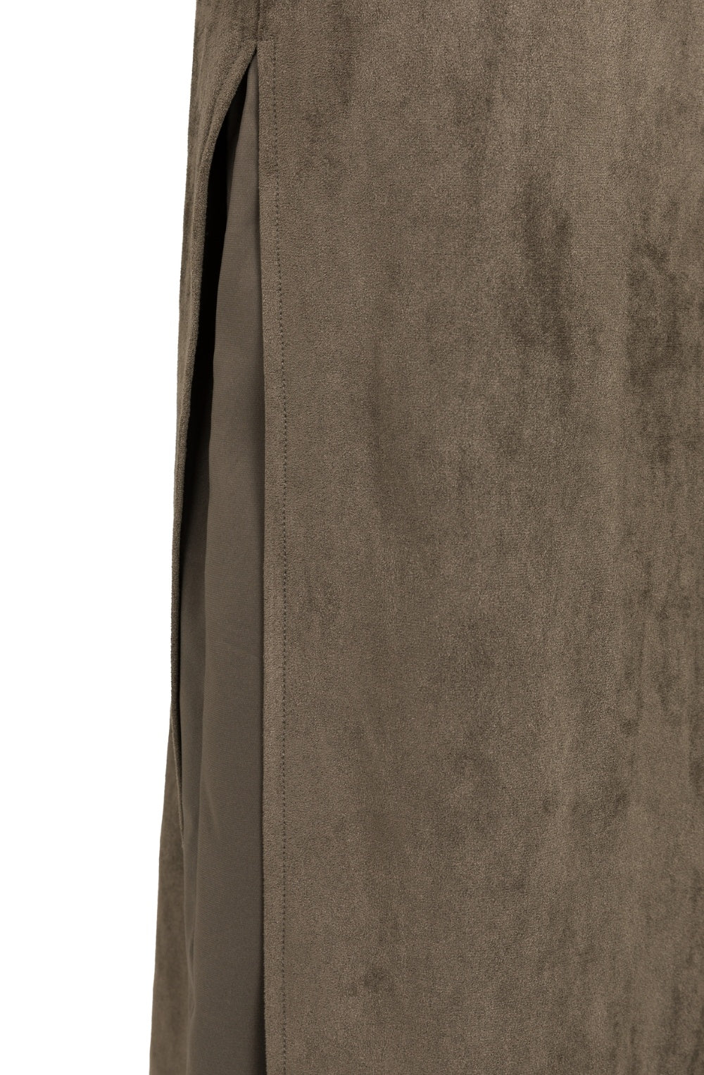 Brown Knee Length Sued Effect Skirt