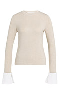Beige Jersey Detachable Shirt Cuff Top