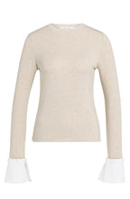Beige Jersey Detachable Shirt Cuff Top