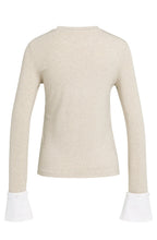 Beige Jersey Detachable Shirt Cuff Top