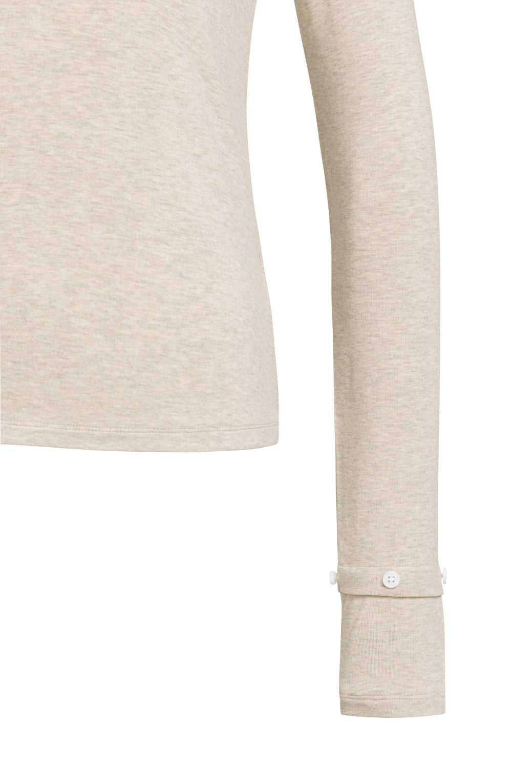Beige Jersey Detachable Shirt Cuff Top