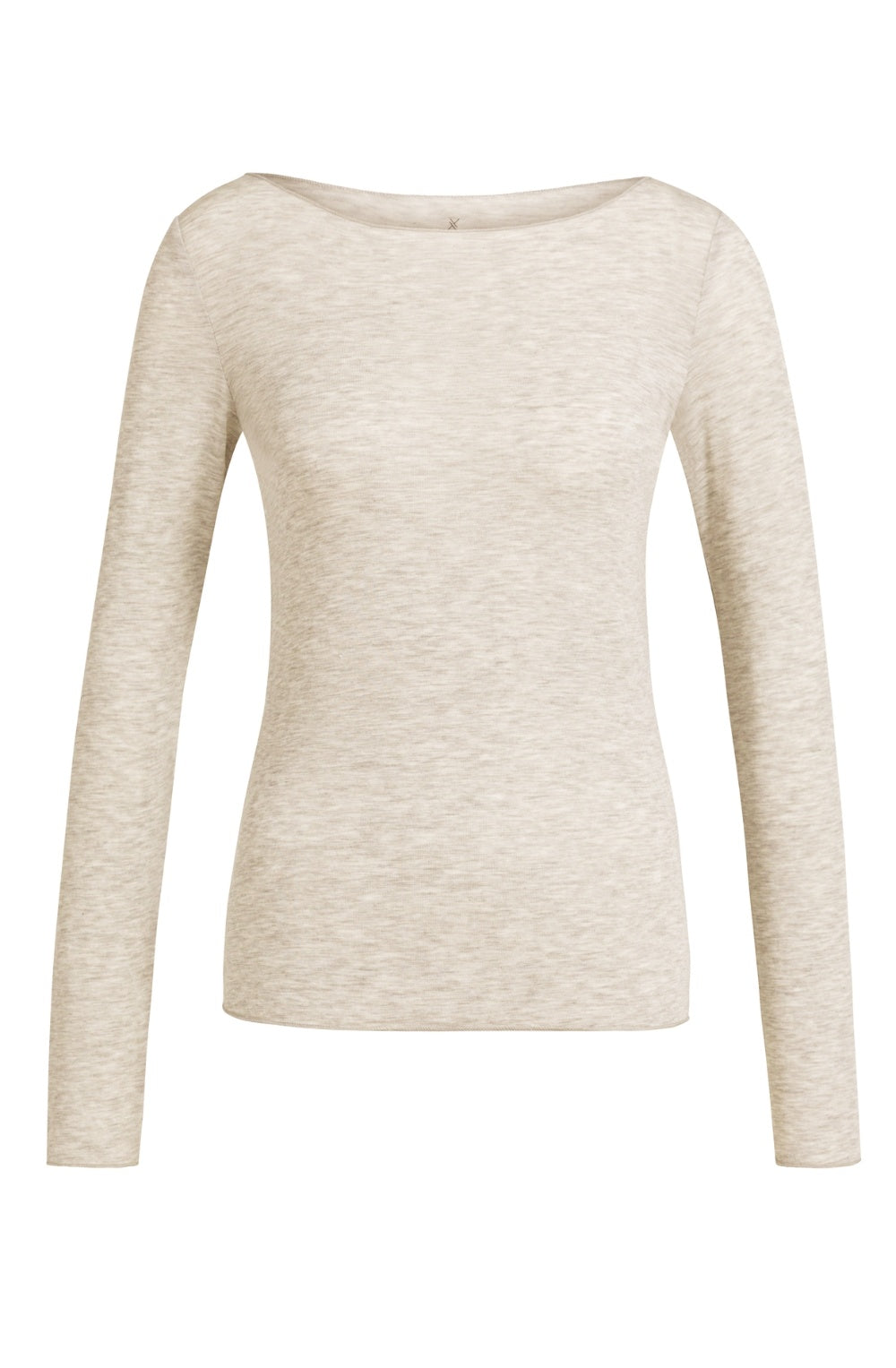 Beige Marl Jersey Long Sleeved Top
