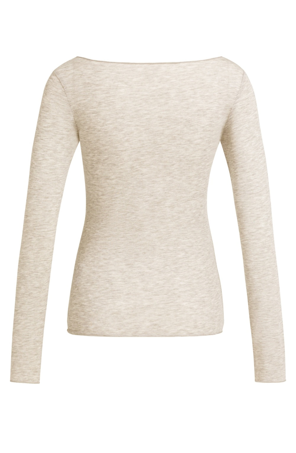 Beige Marl Jersey Long Sleeved Top