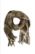 Slate Black Brown Oversized Tasselled Scarf