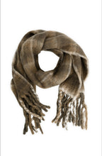 Slate Black Brown Oversized Tasselled Scarf
