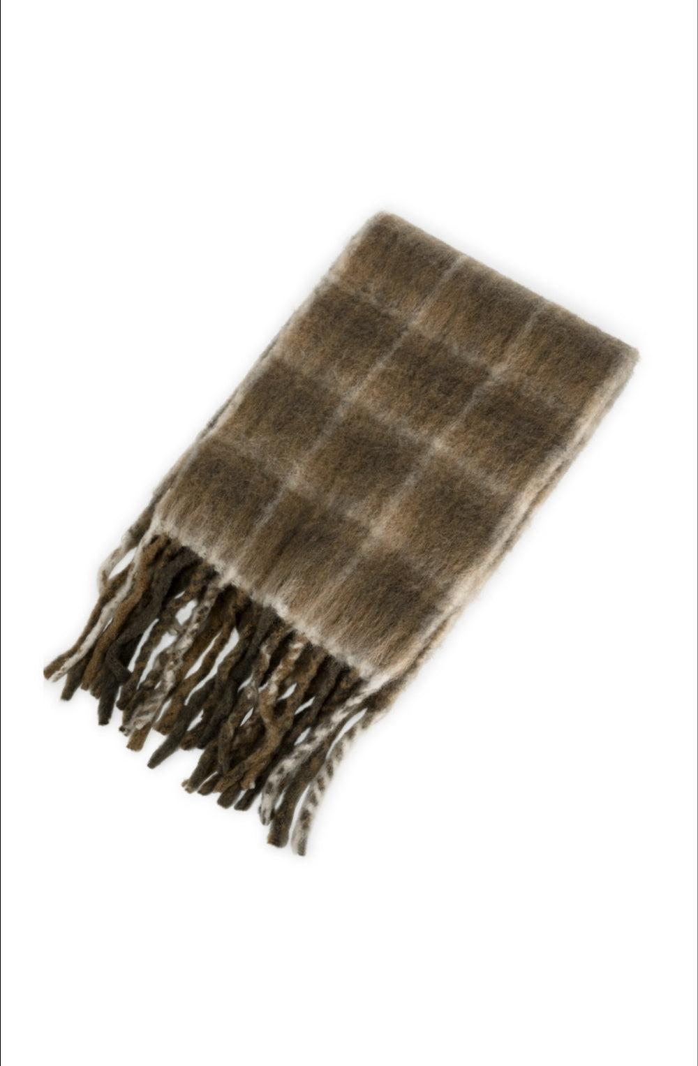 Slate Black Brown Oversized Tasselled Scarf