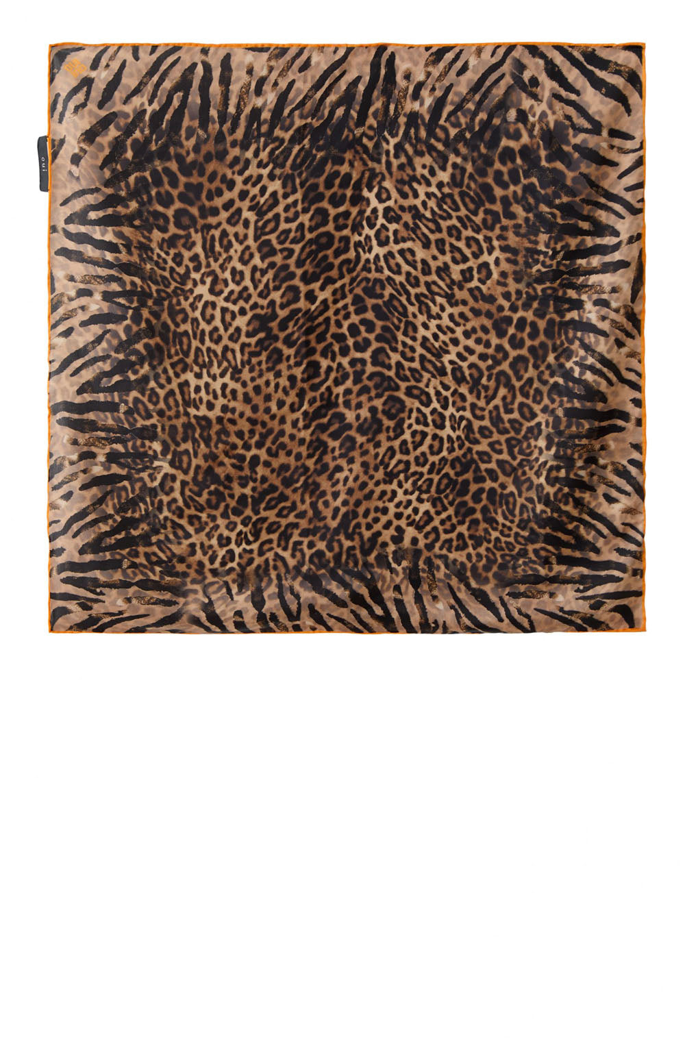 Camel Grey Animal Print Silk Touch Scarf