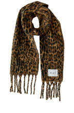 Camel Grey Animal Print Super Soft Oversized Scarf