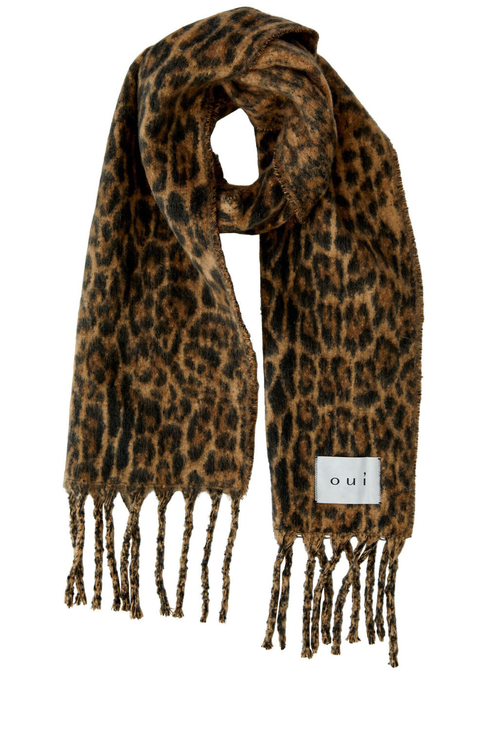 Camel Grey Animal Print Super Soft Oversized Scarf