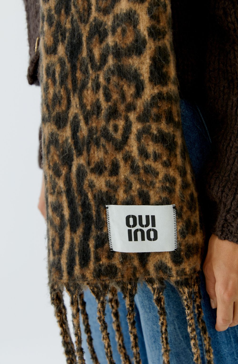 Camel Grey Animal Print Super Soft Oversized Scarf